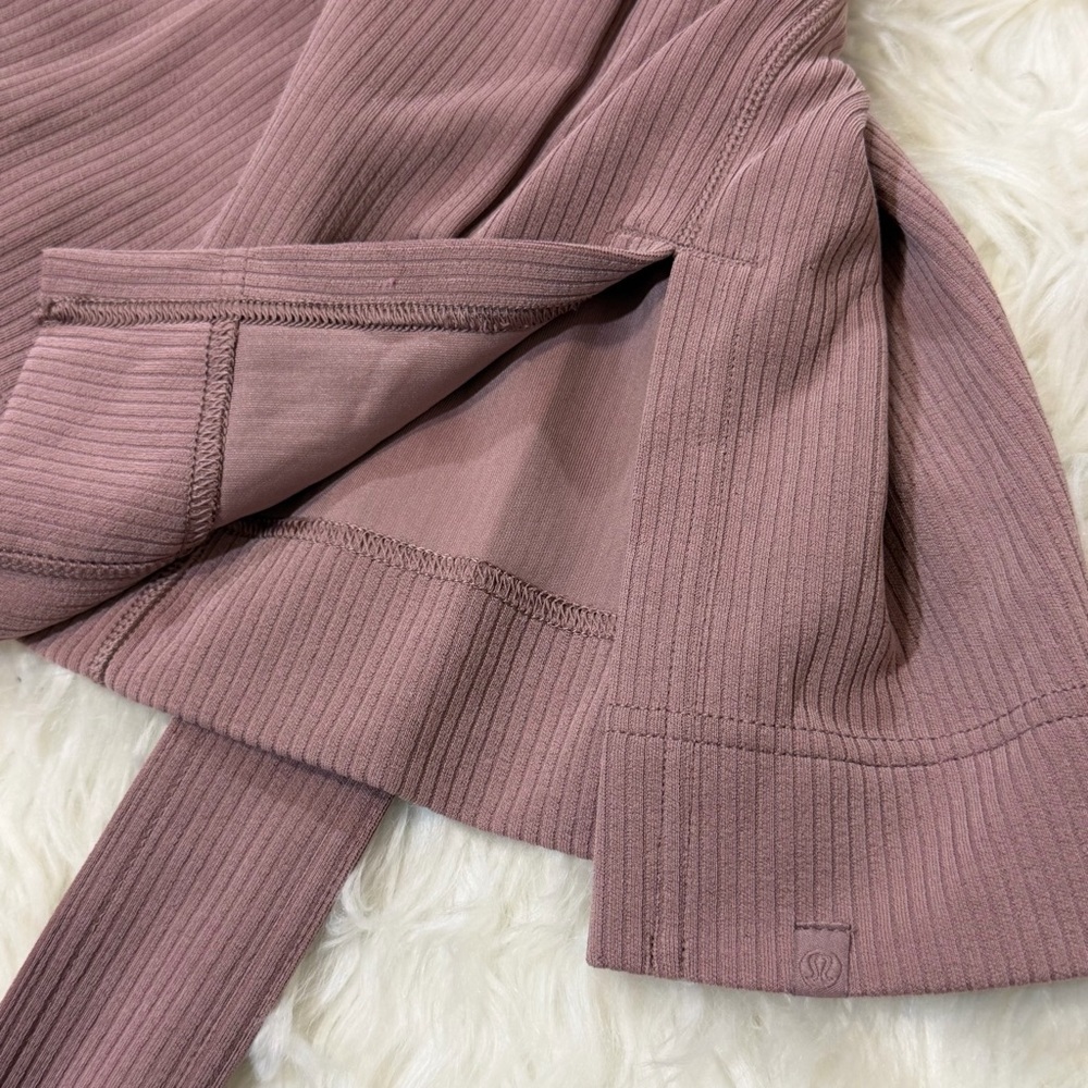Lululemon Ribbed Softstreme Belted Wrap Twilight Rose Size 12 - Picture 12 of 15